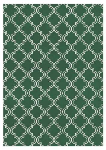Printed Wafer Paper - Moroccan Dark Green - Click Image to Close